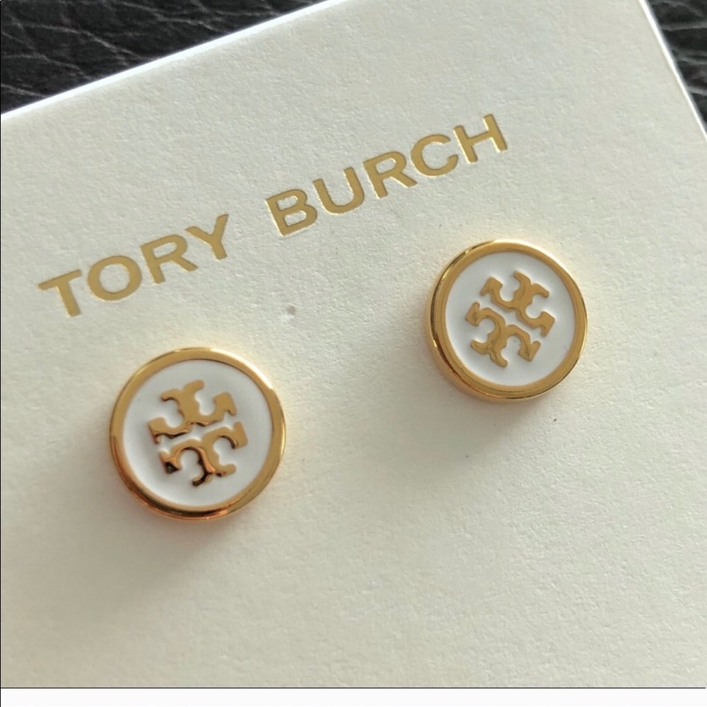 Tory Burch Lacquered Logo Studs - Picture 3 of 6